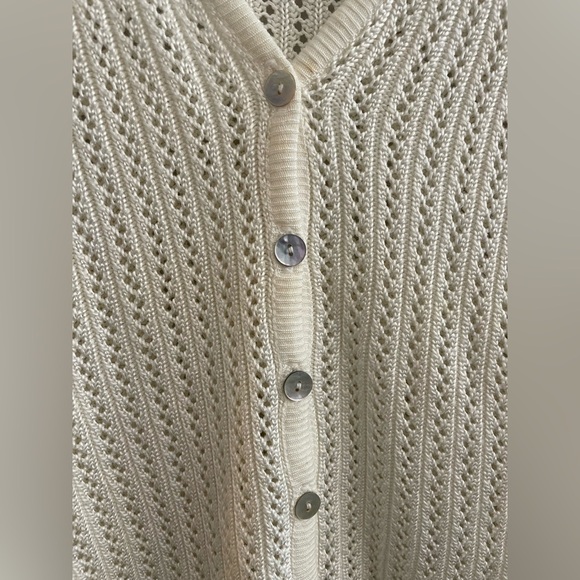 Vintage Clio Short Sleeve See Through Sweater Button Up - Picture 3 of 4